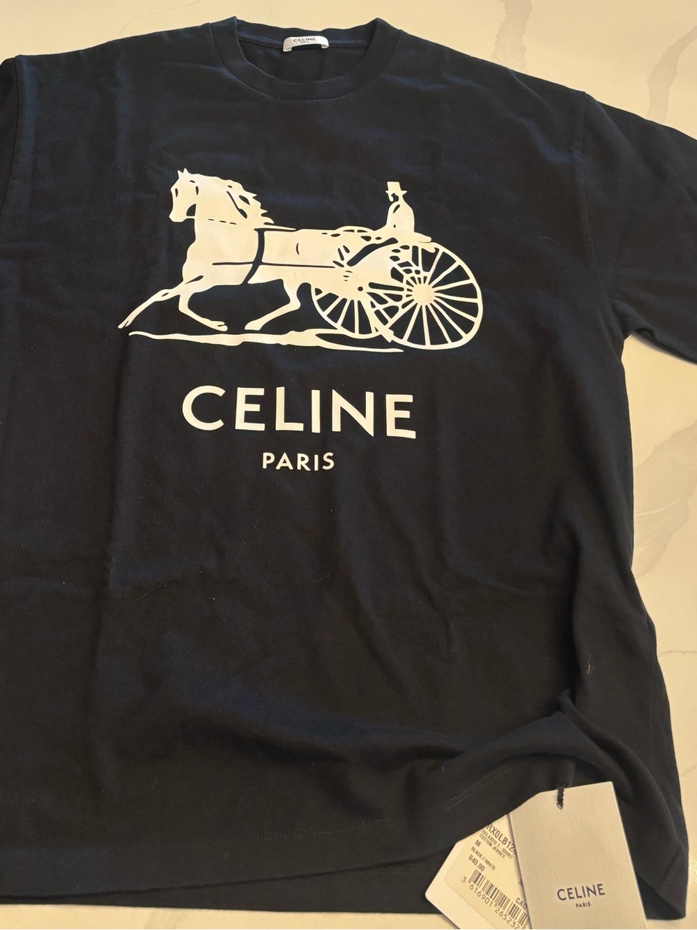 Celine Cotton Jersey T-Shirt Black
